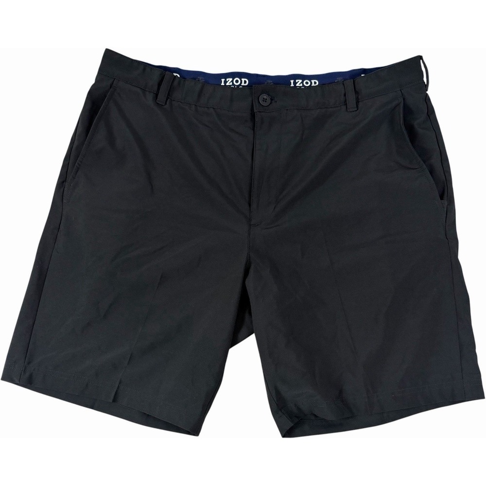 IZOD Golf Performance Shorts Men's Size 40 Black Flat Front Stretch
